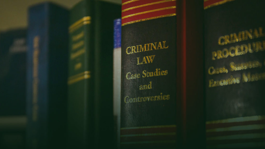 row of criminal law books